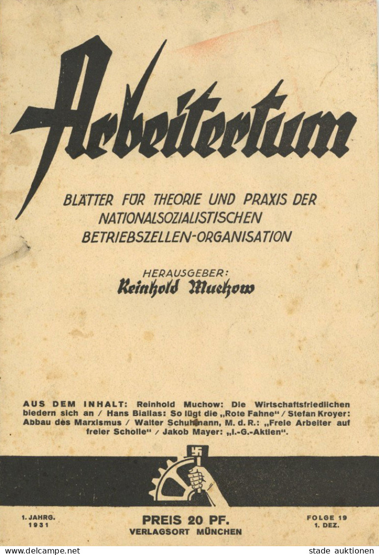 Propaganda WK II Zeitschrift Arbeitertum Blätter Für Theorie Und Praxis Der Nationalsozialistischen Betriebszellen-Organ - War 1939-45