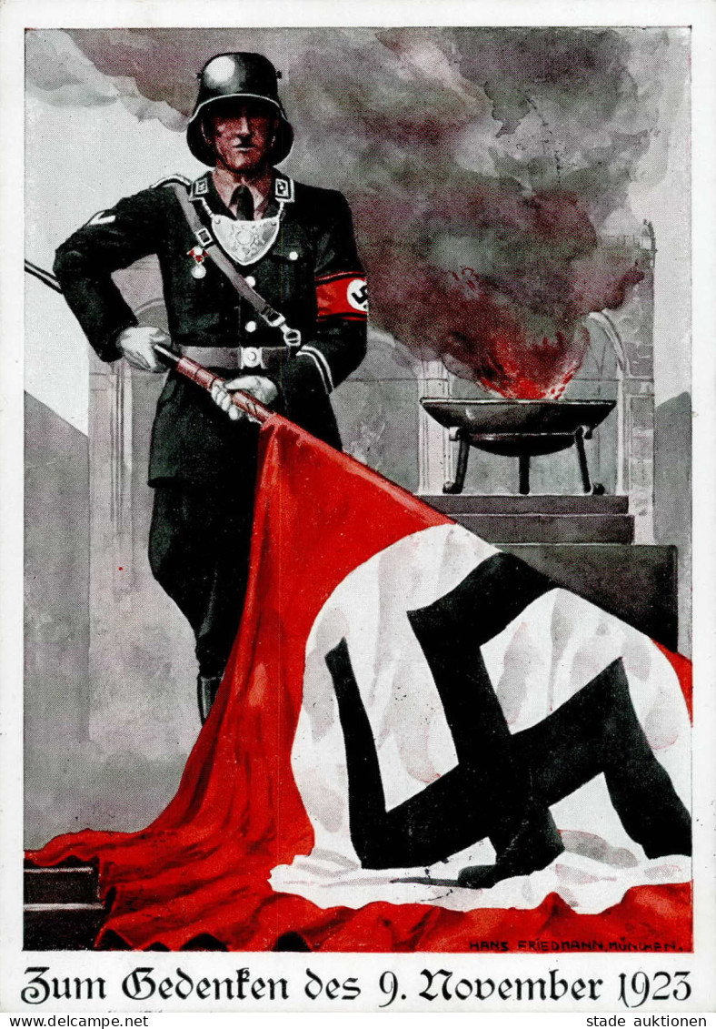 Propaganda WK II - 9.NOVEMBER 1923 PH 1923/20 Künstlerkarte Sign. Hans Friedmann S-o I - War 1939-45