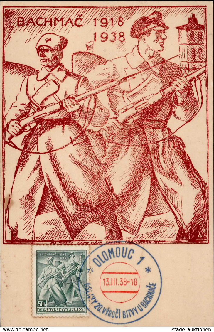 Propaganda WK II - OLOMOUC 1938 - Militär-Jubiläum MAXIMUMKARTE (keine Ak) I - War 1939-45