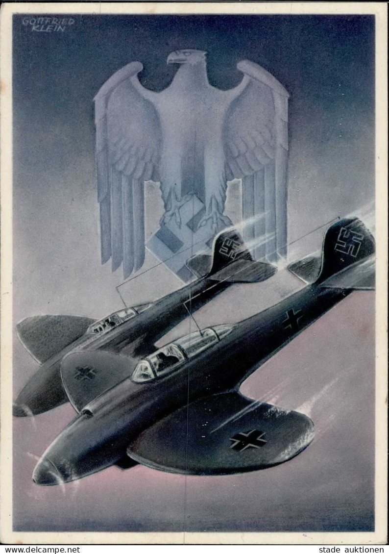 Propaganda WK II - PH Kl. 9 Die DEUTSCHE WEHRMACHT LUFTWAFFE Künstlerkarte Sign. Gottfried Klein I-II - War 1939-45