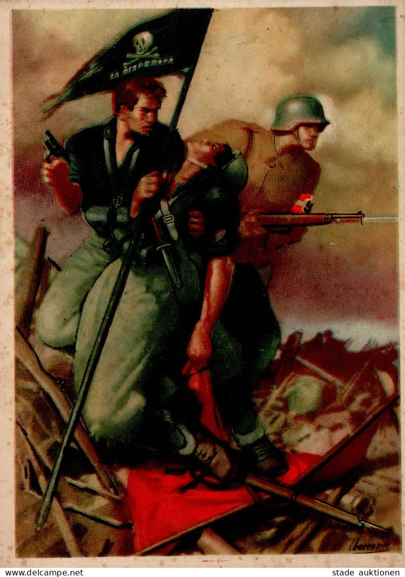 Propaganda WK II Italien Sign. Baccasile II (fleckig) - Guerra 1939-45