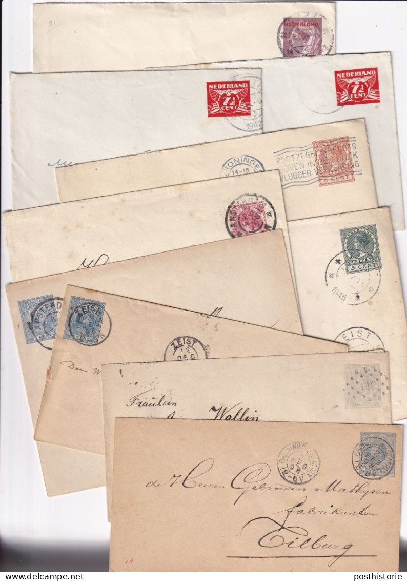 10 Verschillende Gebruikte Postwaarde Enveloppen  1893 / 1950 - Material Postal