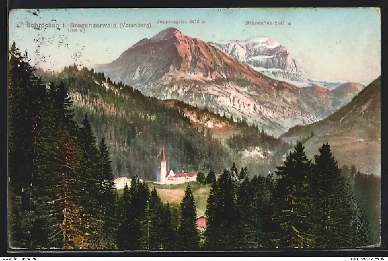 AK Schröcken I. Bregenzerwald /Vorarlberg, Ortspartie Mit Juppenspitze Und Mohnenfluh  - Autres & Non Classés