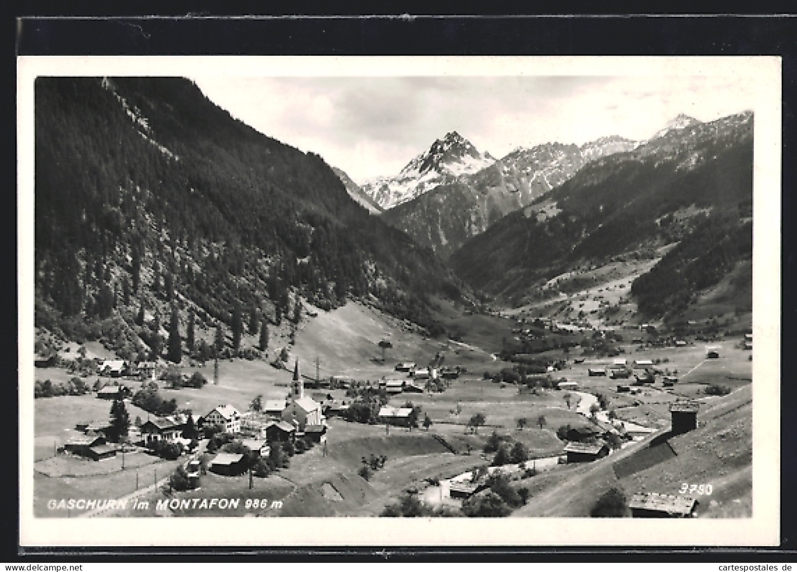 AK Gaschurn Im Montafon, Teilansicht Mit Kirche  - Autres & Non Classés