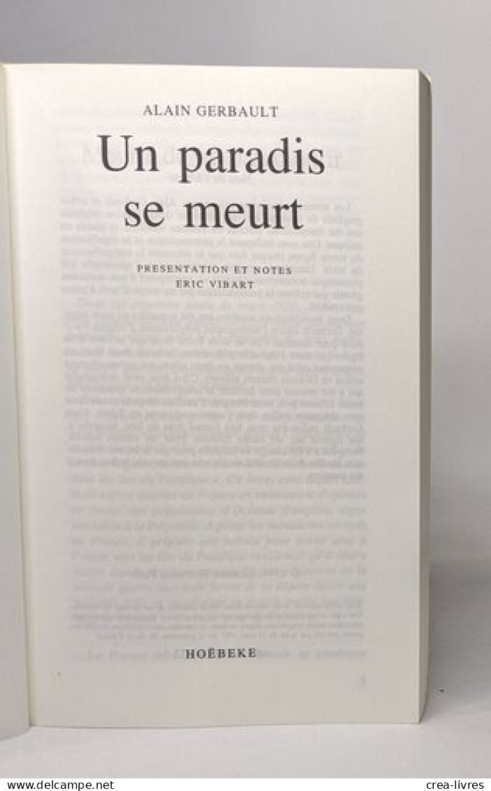 Un Paradis Se Meurt - Andere & Zonder Classificatie