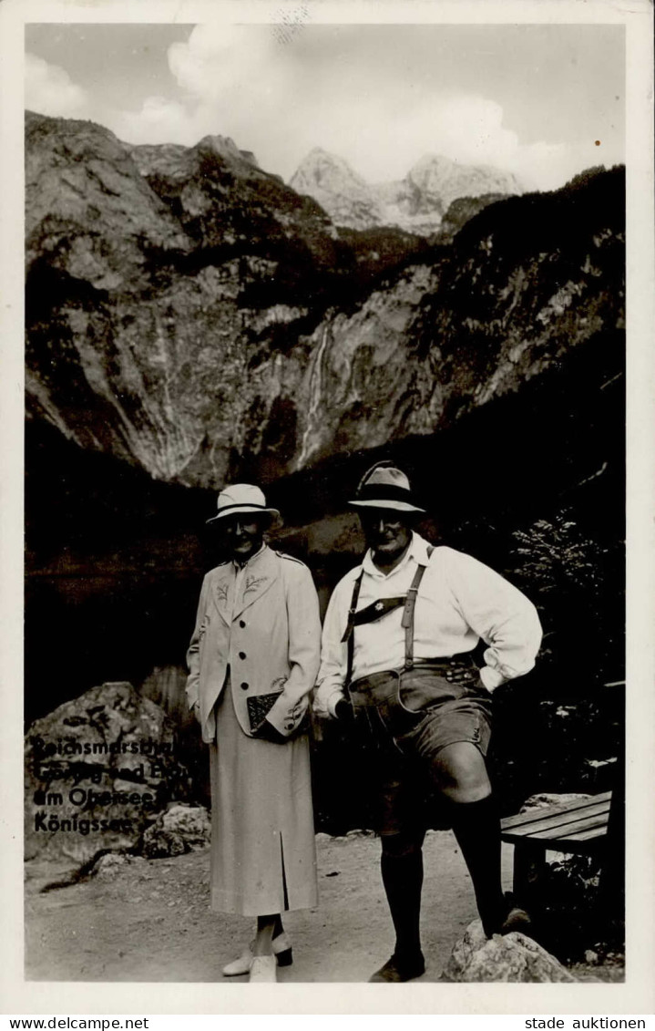 Göring Mit Frau Am Obersee In Königsee I-II (kl. Eckbug) - War 1939-45