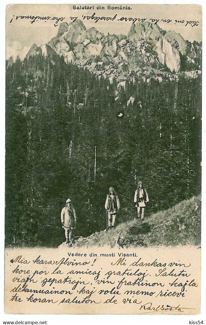 RO 84 - 948 Muntii VISANTI, Shepherds - Old Postcard - Used - 1906 - Roumanie