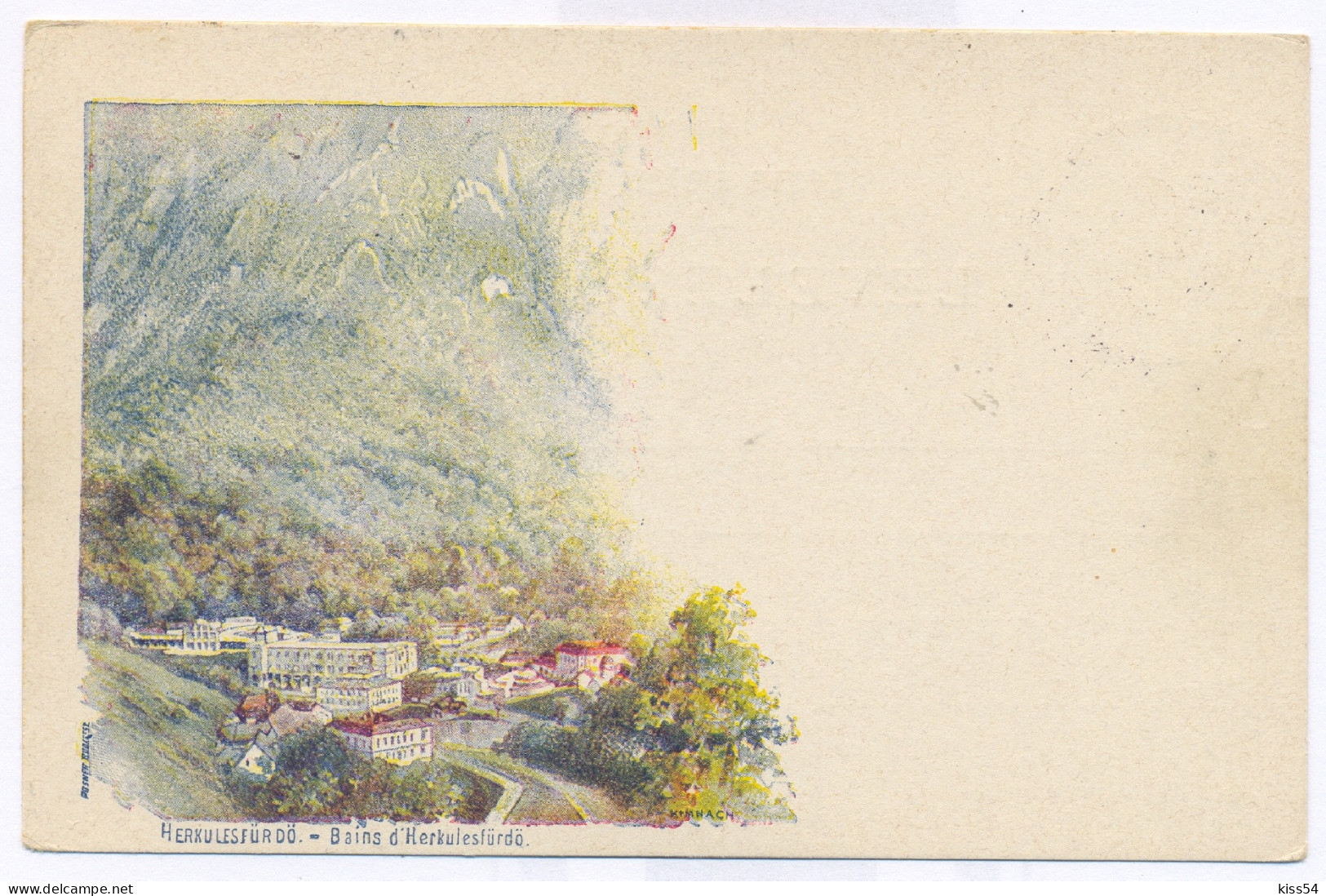 RO 84 - 4448 BAILE HERCULANE, Litho, Panorama - Old Postcard - Used - 1897 - Rumänien