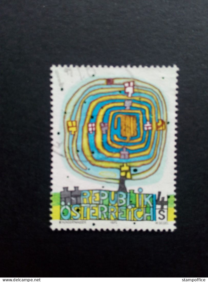 ÖSTERREICH MI-NR. 1505 GESTEMPELT(USED) HUNDERTWASSER 1975 MODERNE KUNST DER SPIRALBAUM - Moderne