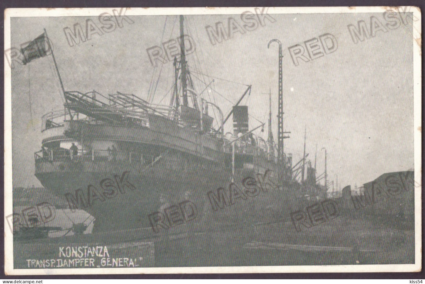 RO 84 - 22804 CONSTANTA, Harbor, Ship, Romania - Old Postcard - Used - 1918 - Roumanie
