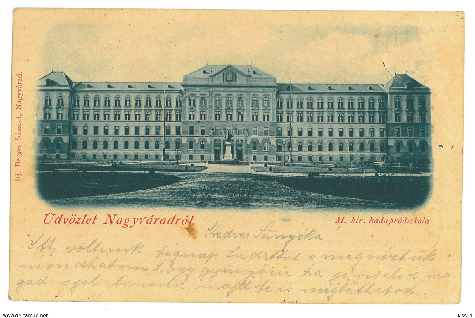 RO 84 - 24300 ORADEA, Military High School, Litho, Romania - Old Postcard - Used - 1900 - Romania