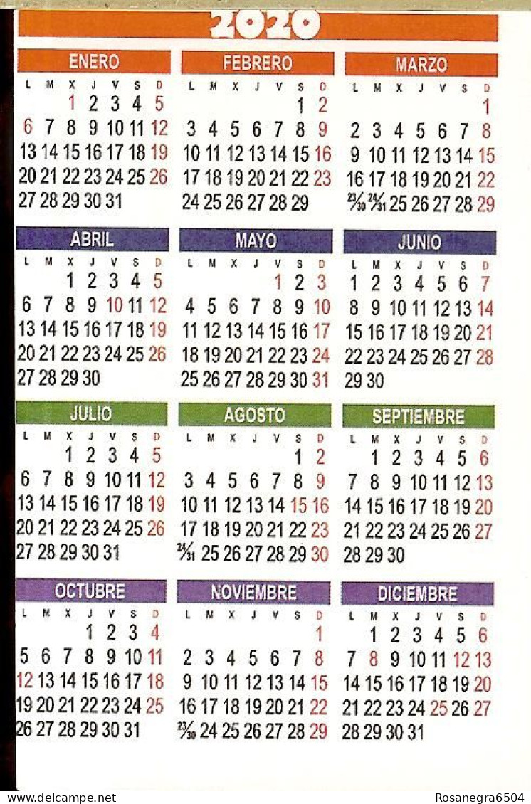 SPAIN POCKET CALENDAR, CALENDRIER DE POCHE, CALENDARIO - YEAR 2020 - TREN, TRAIN, ZUG, TRENO - Klein Formaat: 2001-...