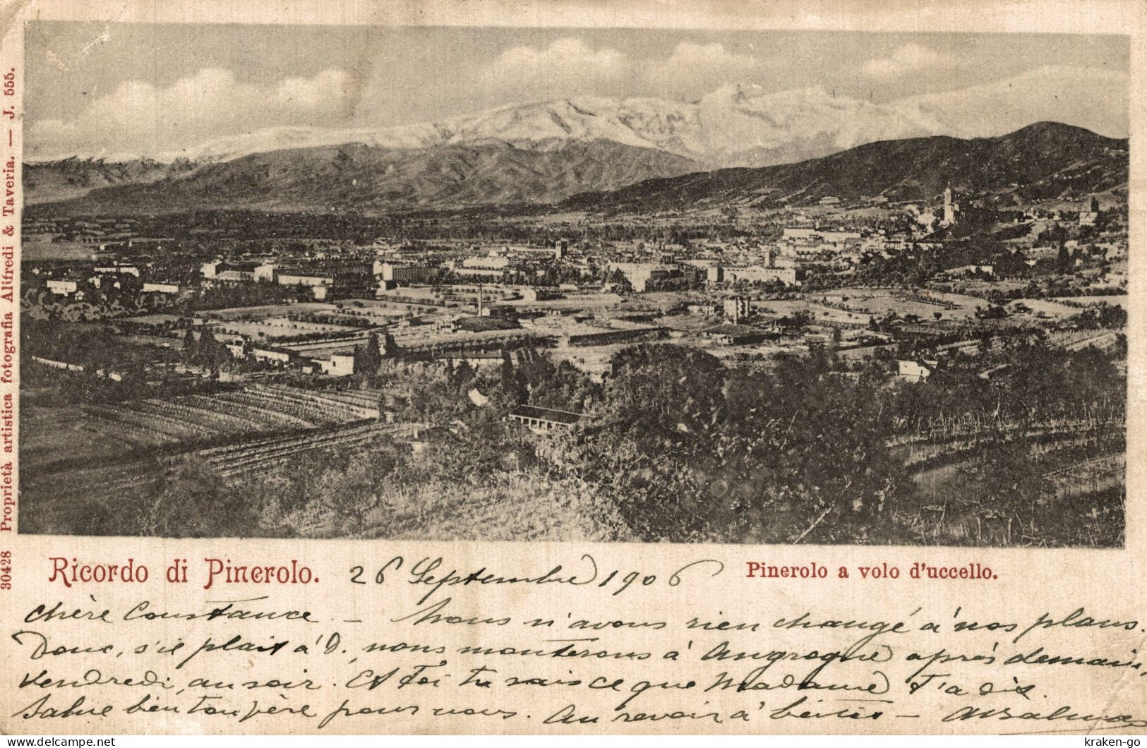 PINEROLO, Torino - Panorama - VG + Timbro Azzurro Di Bobbio Pellice - J014 - Autres & Non Classés