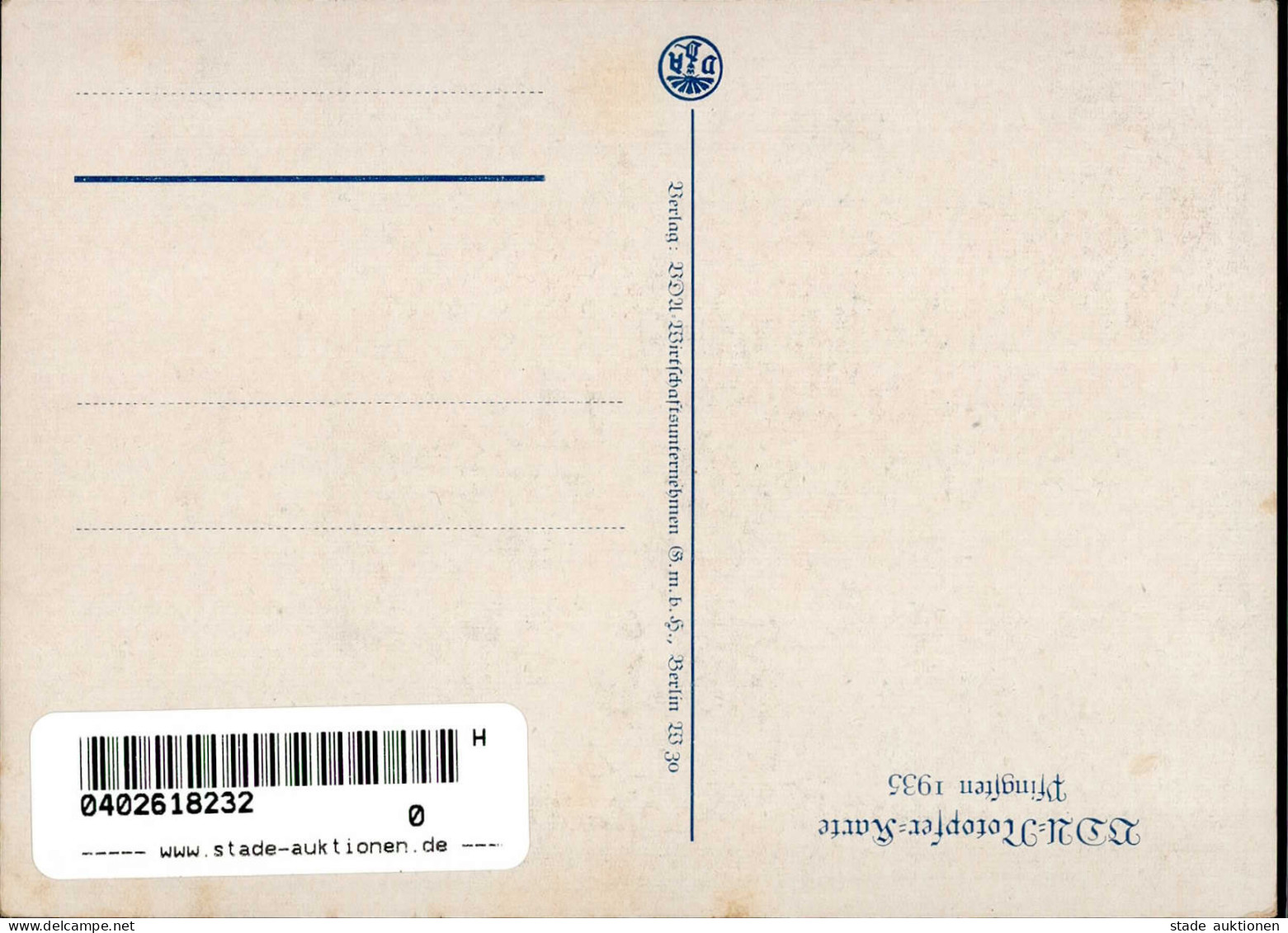 VDA Königsberg I. Pr. Ostlandtagung Pfingsten 1935 Notopferkarte I-II (fleckig) - War 1939-45