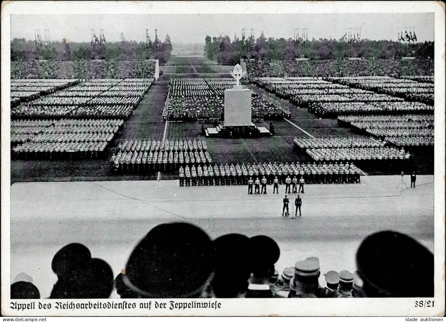 REICHSPARTEITAG NÜRNBERG 1938 WK II - Zerreiss 38/21 Appell Dces RAD I-II - War 1939-45