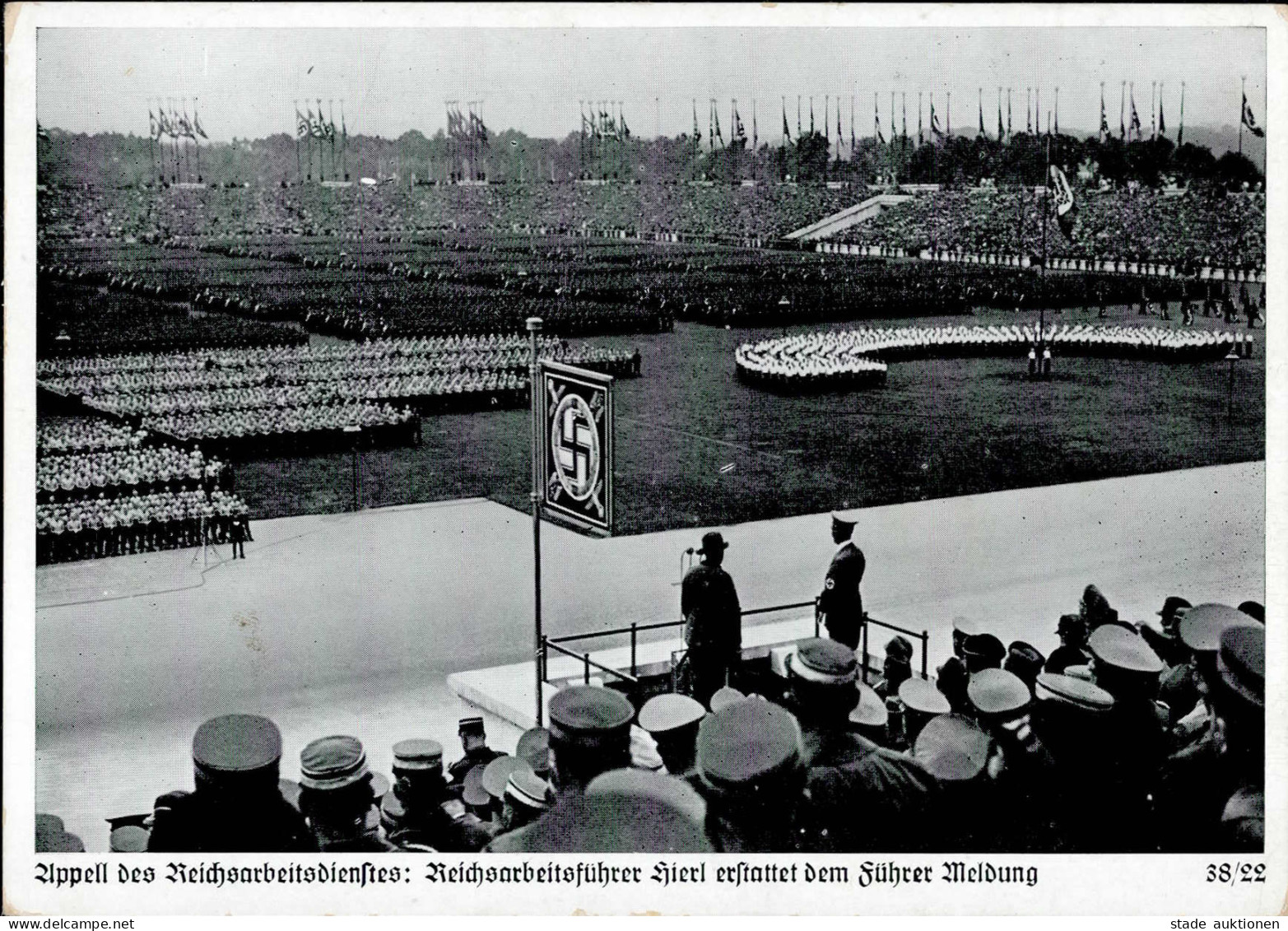 REICHSPARTEITAG NÜRNBERG 1938 WK II - Zerreiss 38/22 Appell Des RAD I-II - War 1939-45