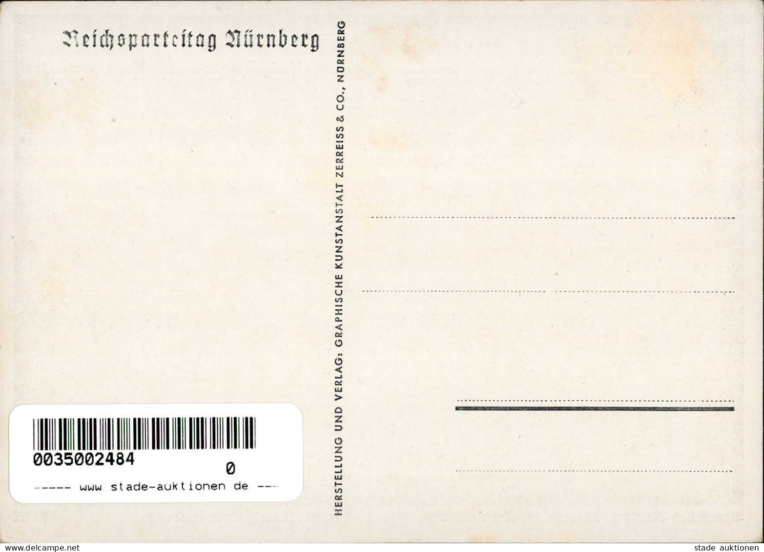 REICHSPARTEITAG NÜRNBERG 1938 WK II - Zerreiss 38/22 Appell Des RAD I-II - Weltkrieg 1939-45