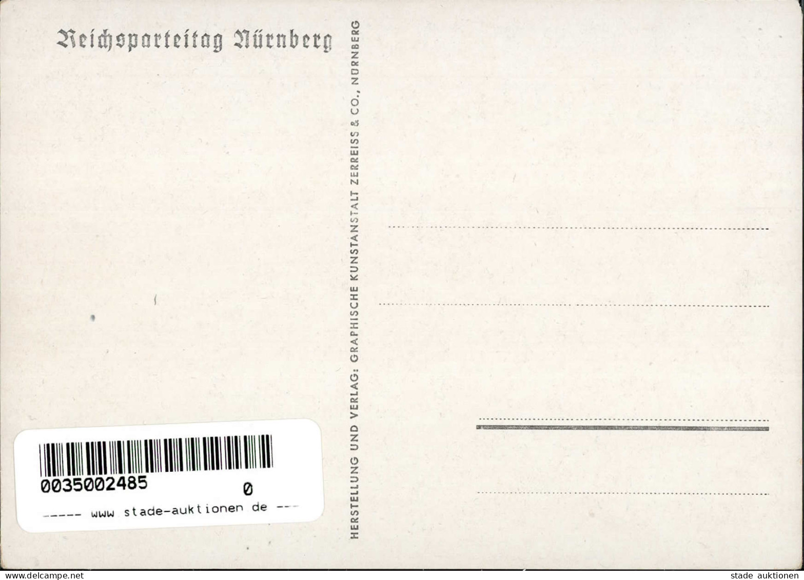 REICHSPARTEITAG NÜRNBERG 1938 WK II - Zerreiss 38/25 Tag Der Gemreinschaft D. NS-Kampfspiele I - War 1939-45