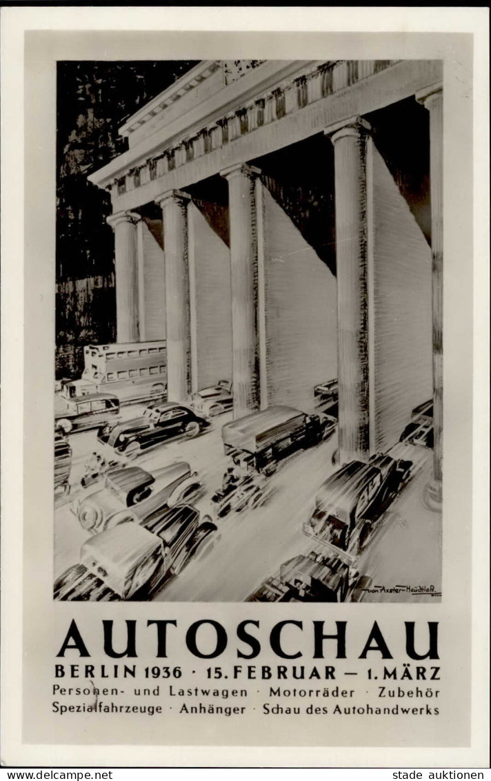 BERLIN WK II - AUTOSCHAU Berlin 1936 Künstlerkarte Sign. Axster-Heudtlaß S-o I - War 1939-45