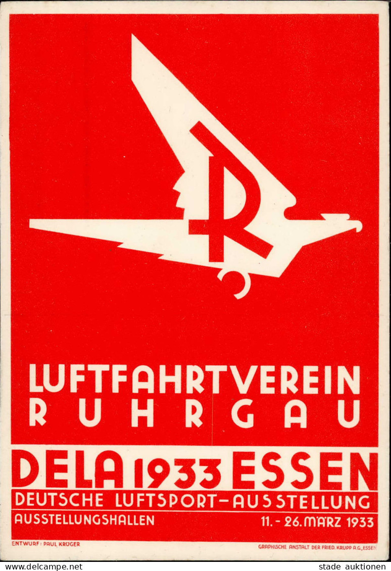 ESSEN WK II - DEUTSCHE LUFTSPORT-AUSSTELLUNG DELA 1933 D. LUFTFAHRTVEREIN RUHRGAU I - War 1939-45