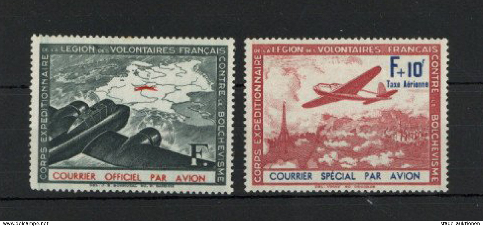 Feldpost WK II Flugpost-Vignetten Der Französischen Legion 1941 *Falz - War 1939-45