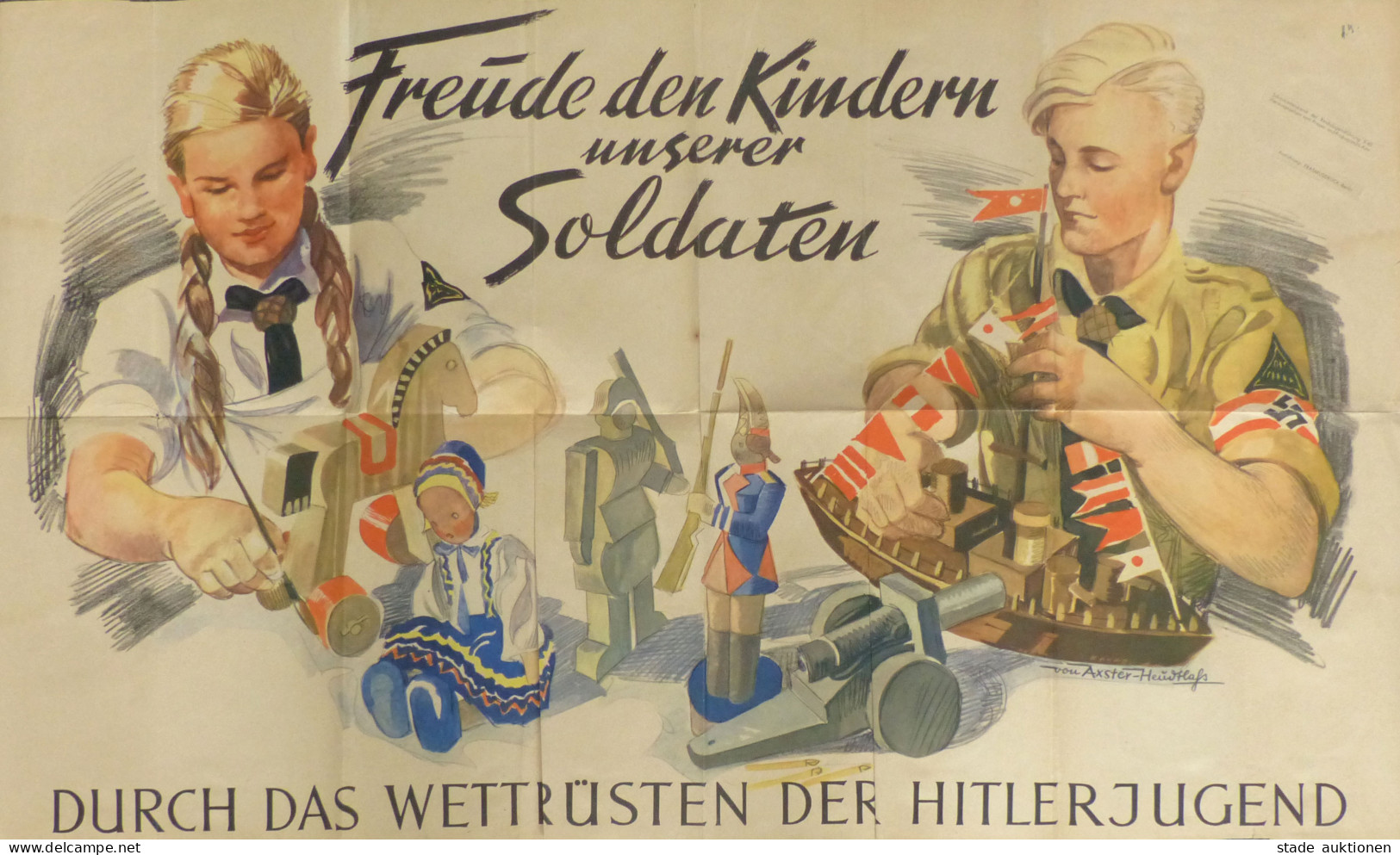 WK II HJ Plakat (58x97 Cm) Vom Schaukastendienst Der Reichsjugendführung, Hrsg. Presse- Und Propaganda-Amt, Ausführung E - Guerre 1939-45