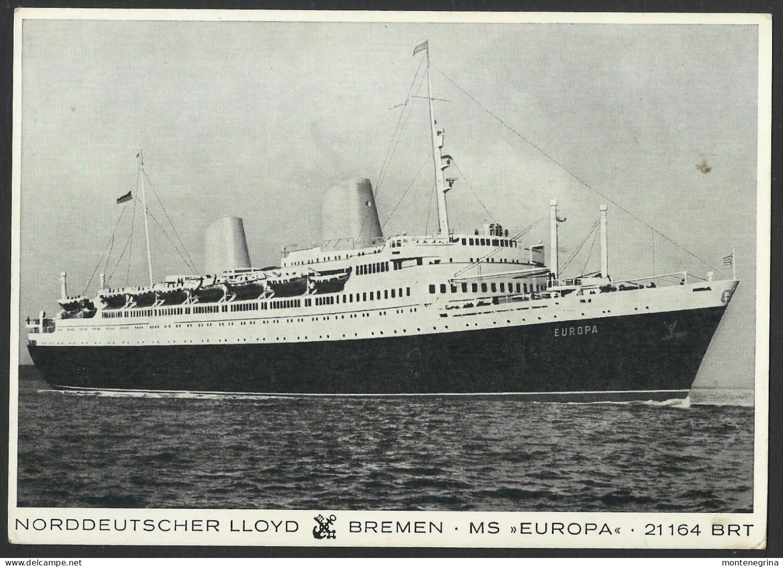 Steamer MS "Europa" North German Lloyd - Postcard (see Sales Conditions) 10146 - Paquebots