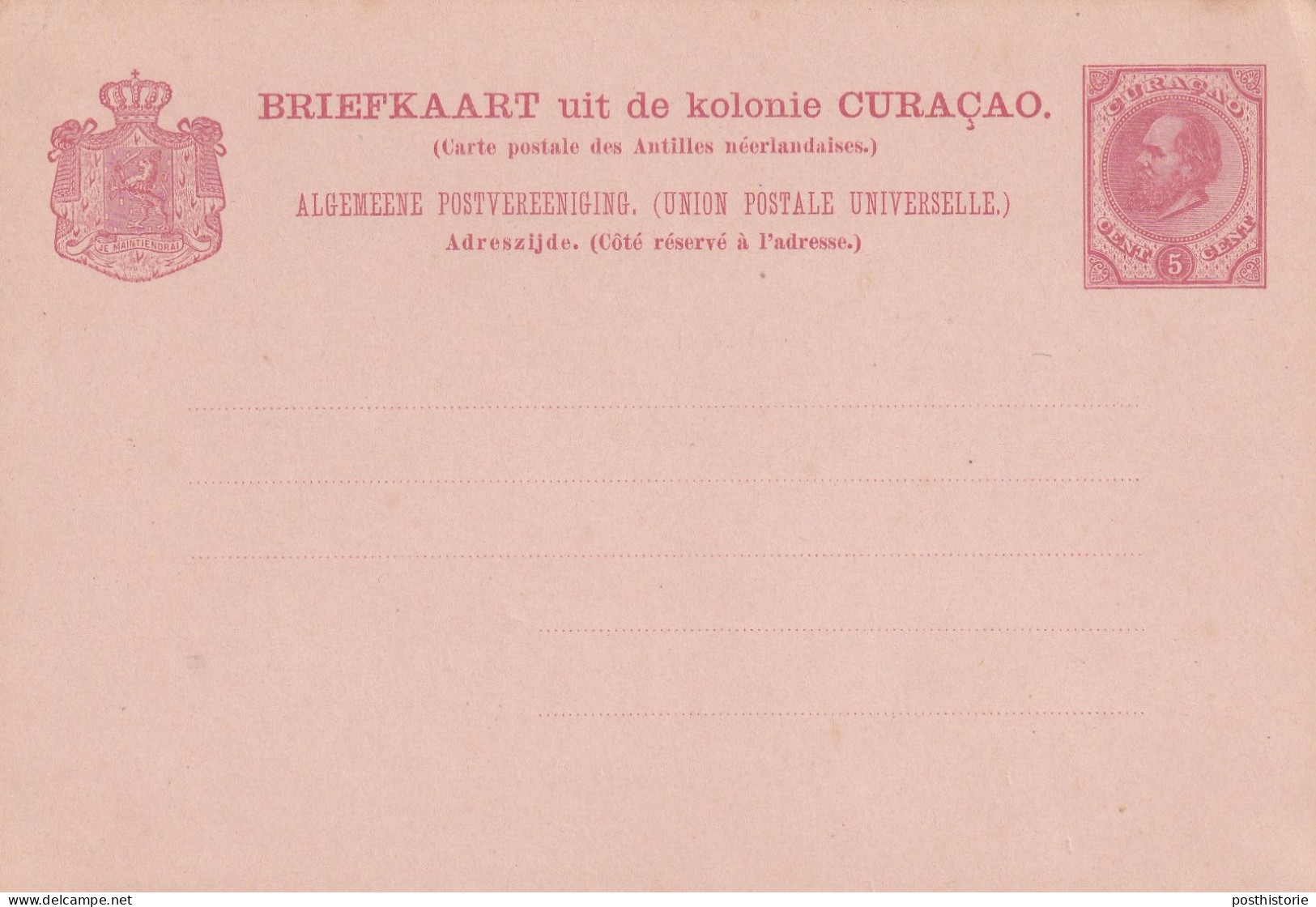 5 Verschillende Ongebruikte Briefkaarten Curacao - Entiers Postaux