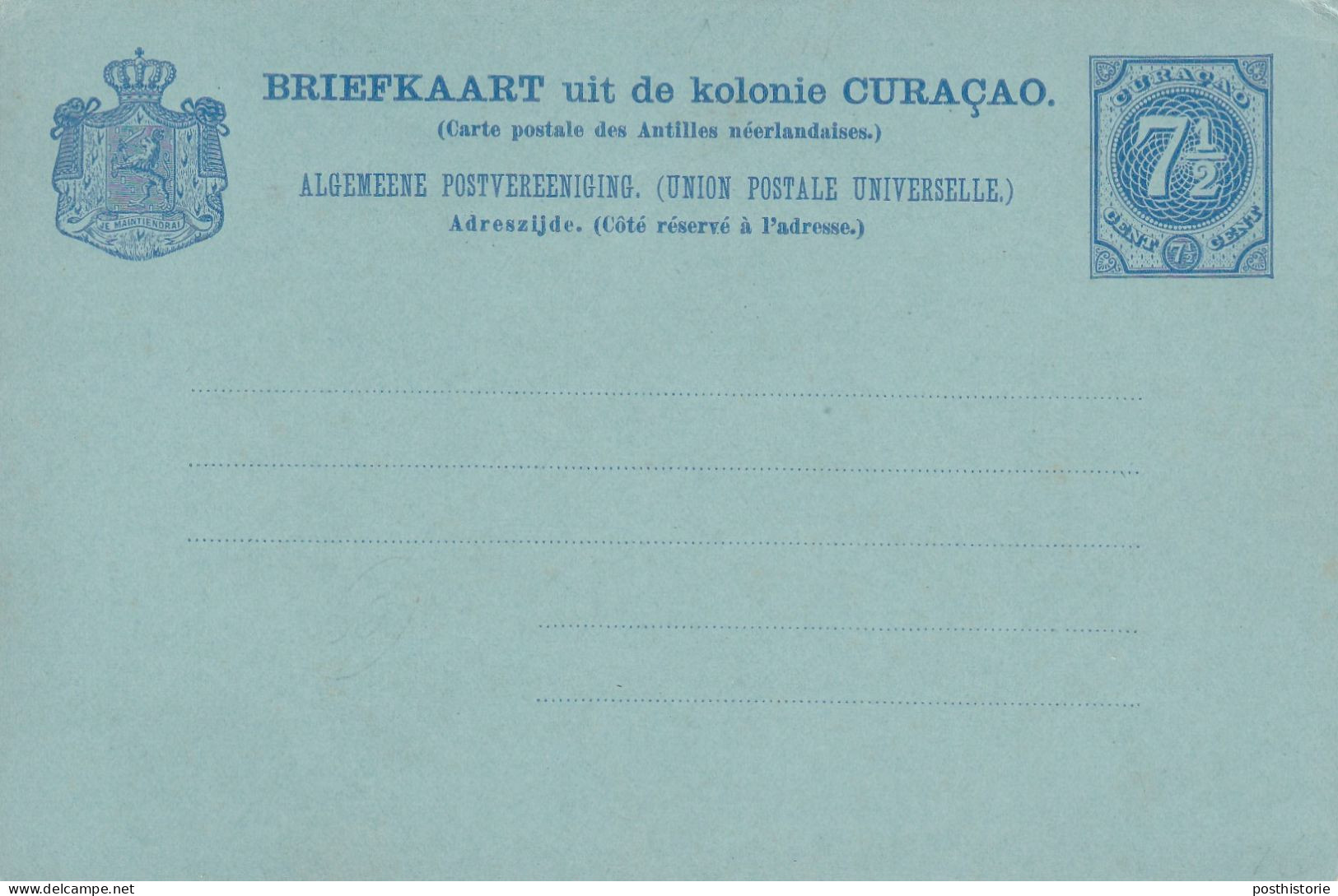 5 verschillende ongebruikte briefkaarten Curacao