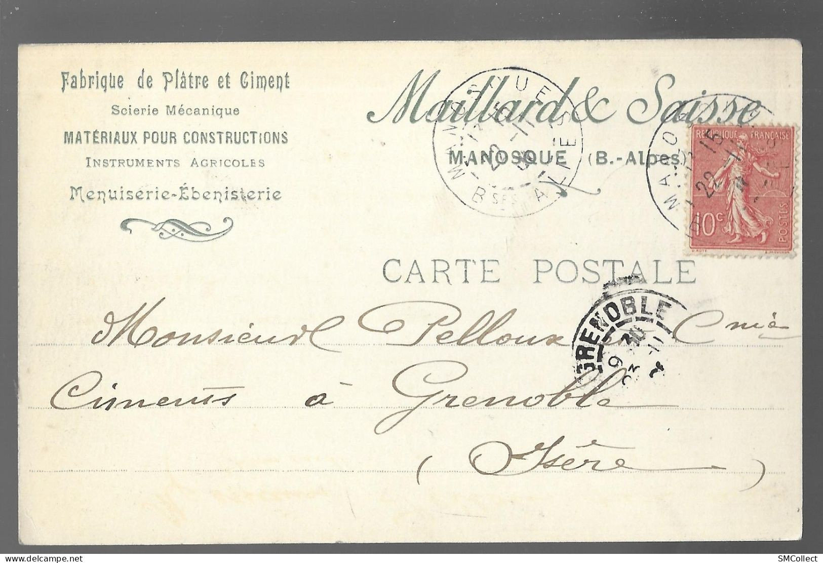 Manosque. Carte Postale Des établissements Maillard & Saisse, Fabrique De Platre Et Ciment  (A19p79) - Manosque