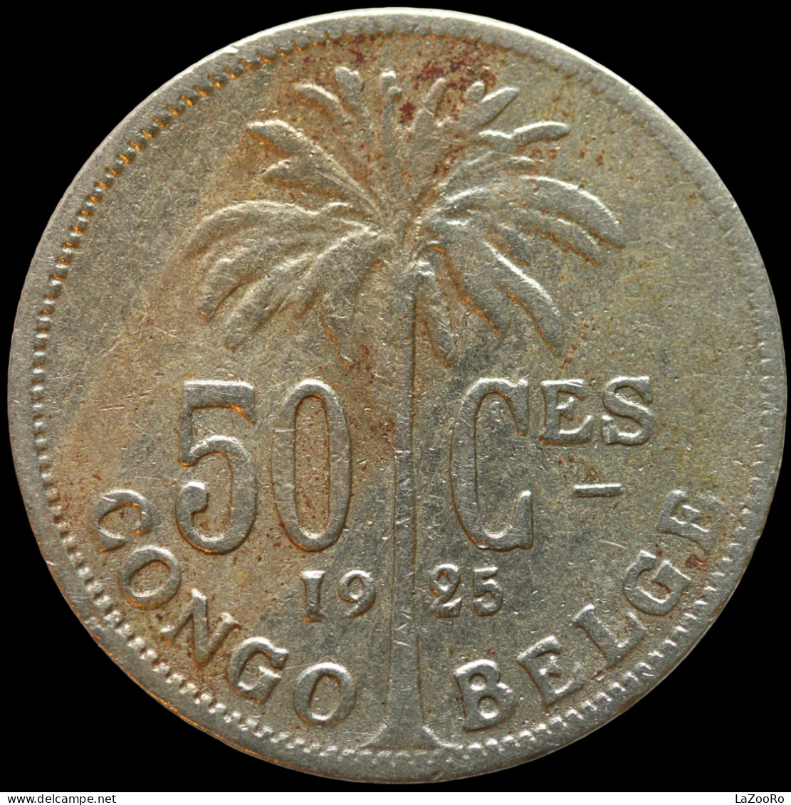 LaZooRo: Belgian Congo 50 Centimes 1925 VF - 1910-1934: Alberto I