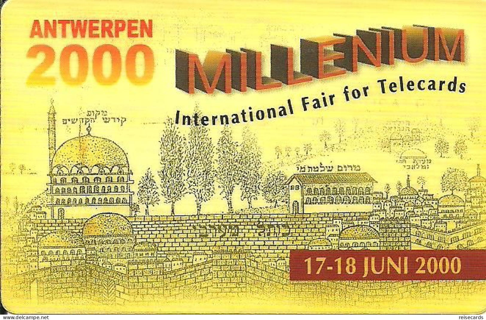 Israel: Prepaid R.Y.F. - 3rd International Phonecard Exhibition 2000 Antwerpen - Israël