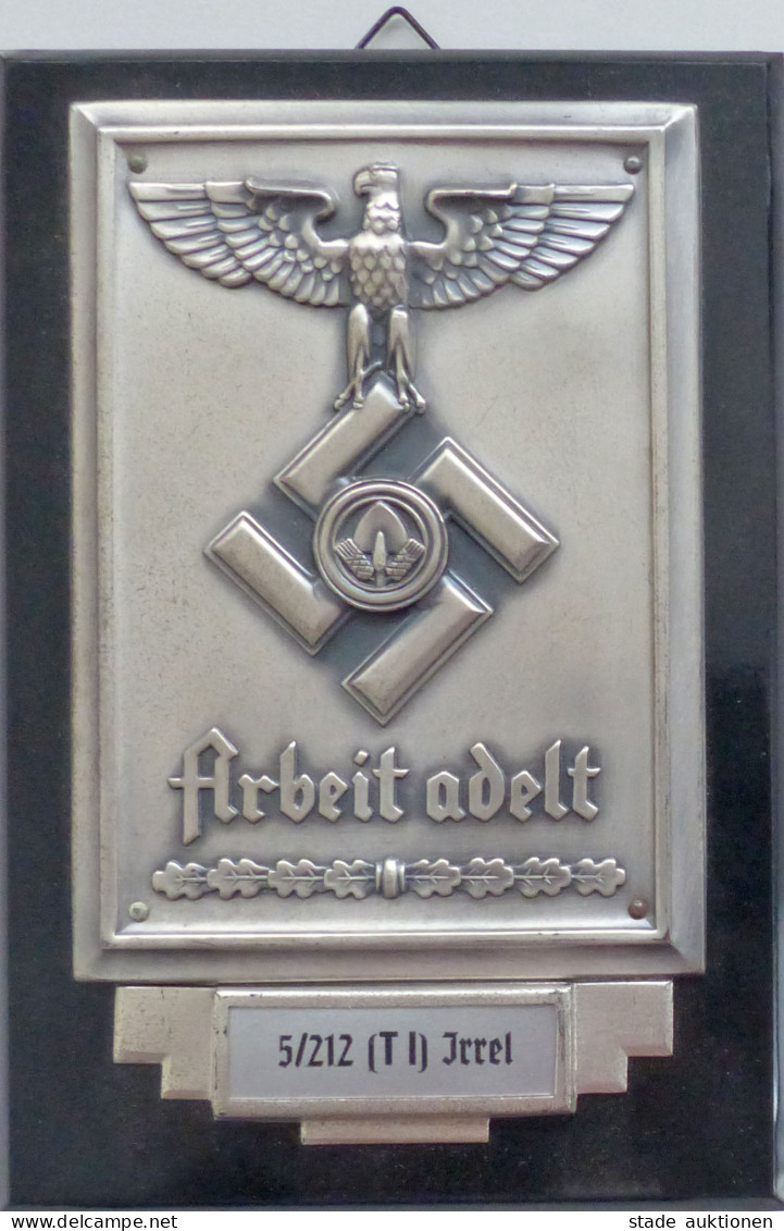 WK II RAD Reichsarbeitsdienst Plakette Arbeit Adelt (15x10 Cm) Zum Aufhängen Oder Aufstellen 5/212 Irrel, In Der Origina - War 1939-45