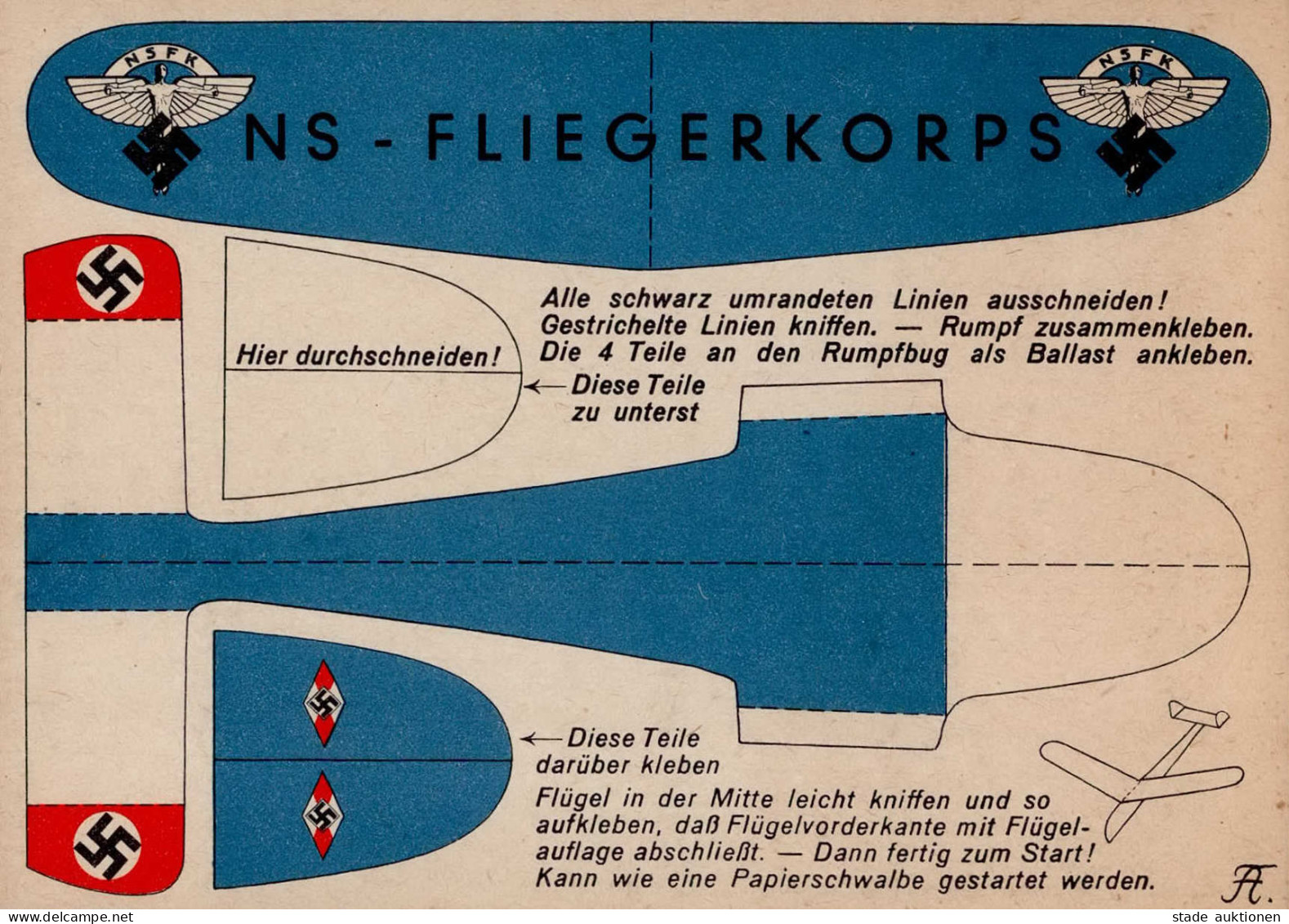 NS-FLIEGERKORPS WK II - FLIEGER-HJ NSFK-STURM Blau I - Guerre 1939-45