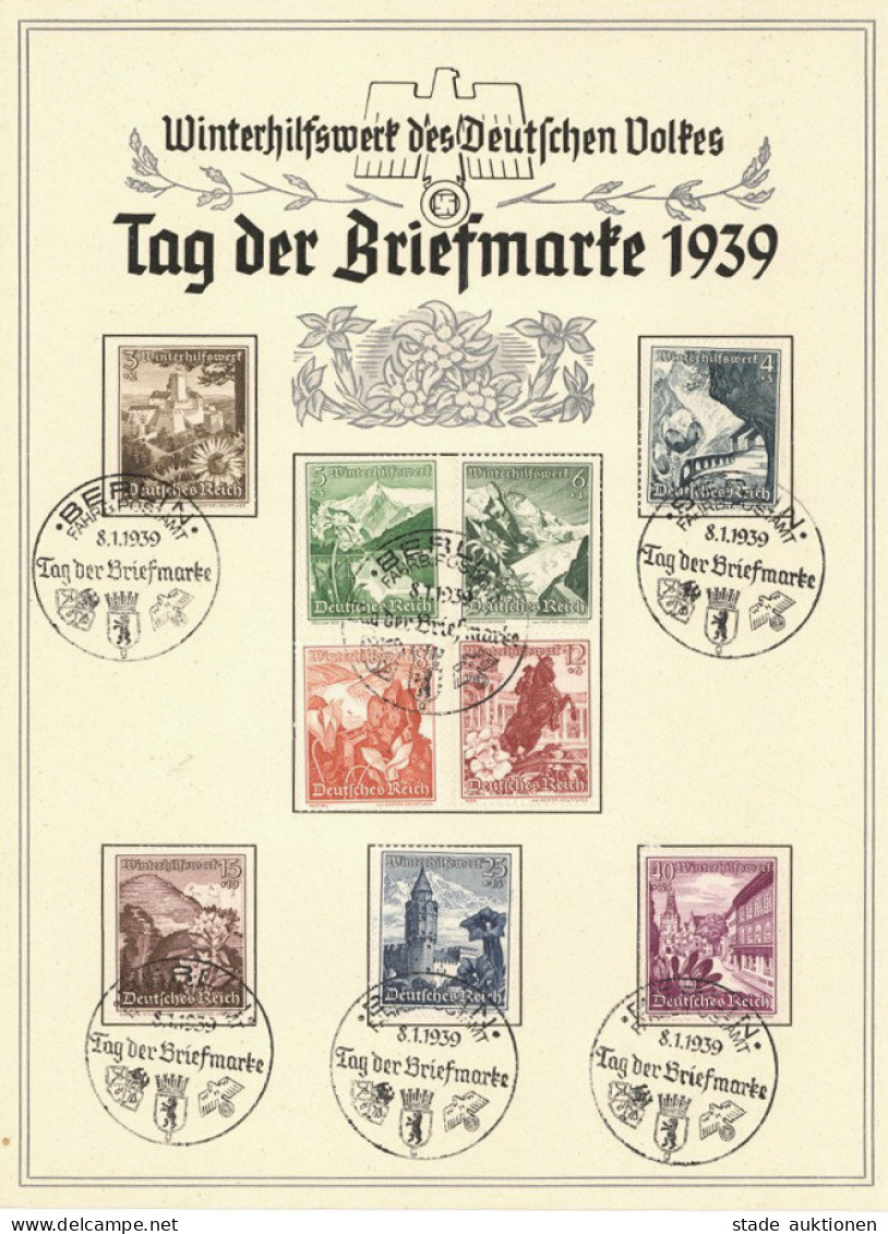 WHW Tag Der Briefmarke 1939, Block Mit 9 Briefmarken I-II - Guerre 1939-45
