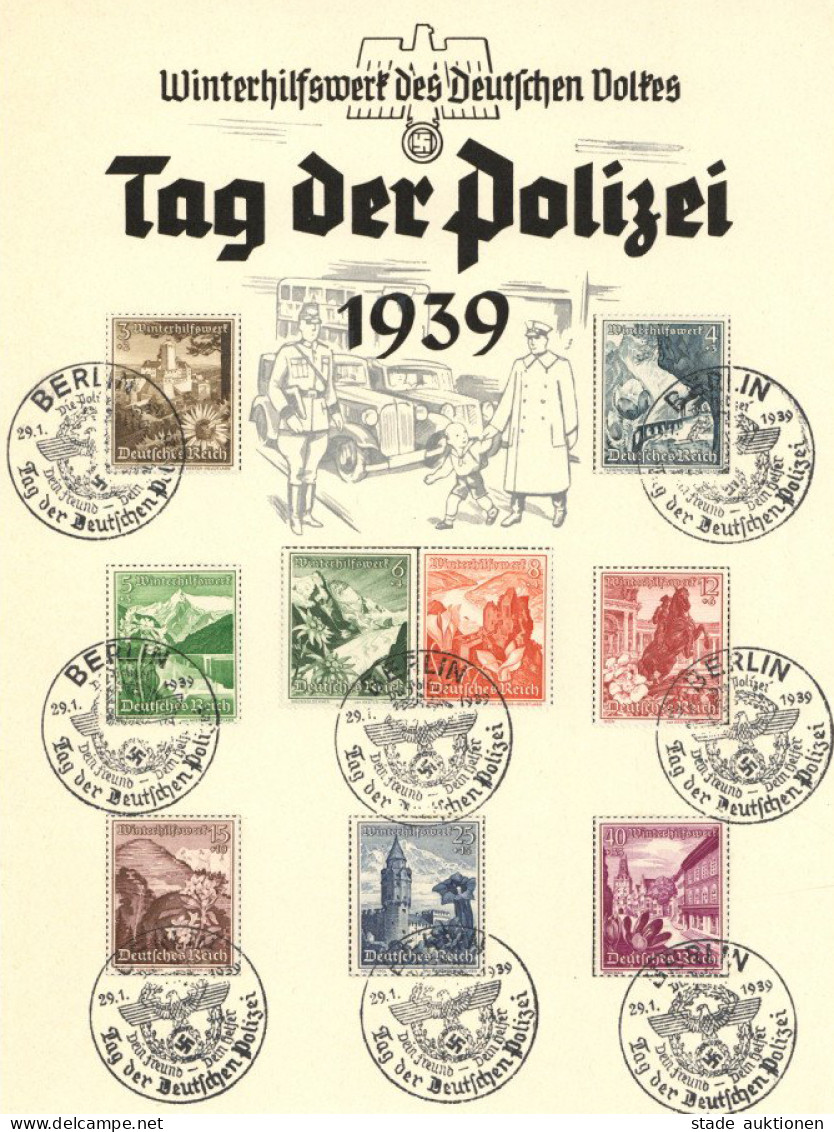 WHW Tag Der Polizei, Block Mit 9 Briefmarken I-II - Guerre 1939-45