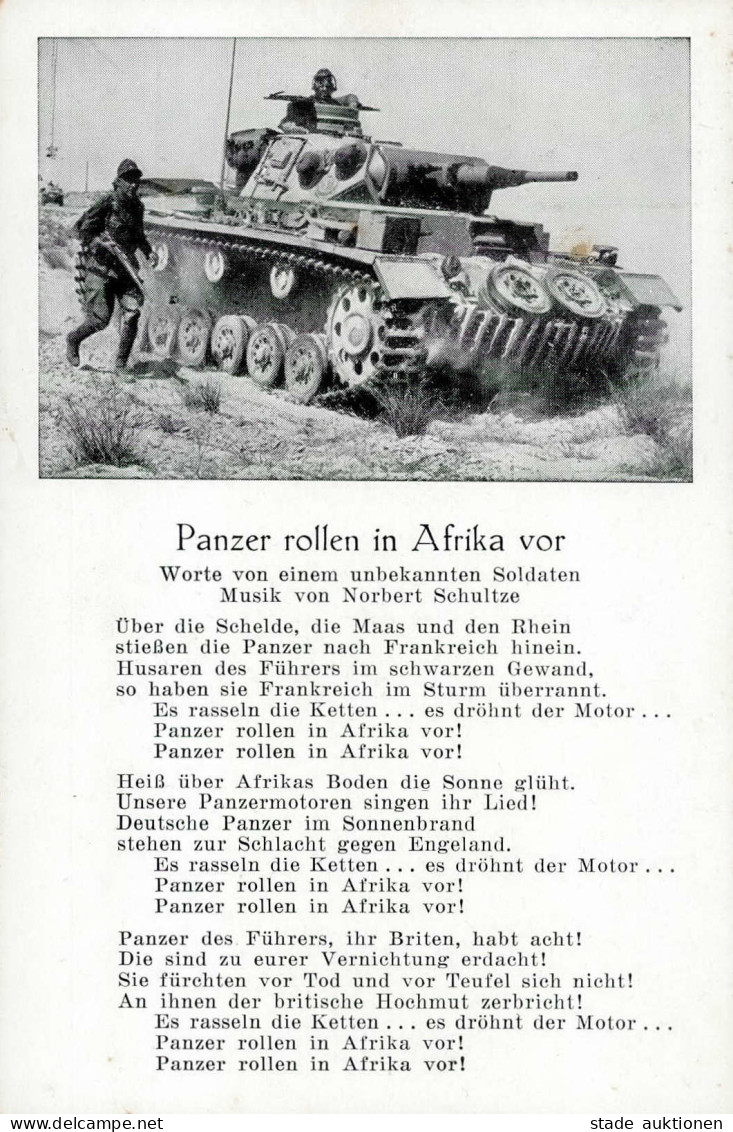 Panzer WK II Panzer Rollen In Afrika Vor Liederkarte I-II Réservoir - War 1939-45
