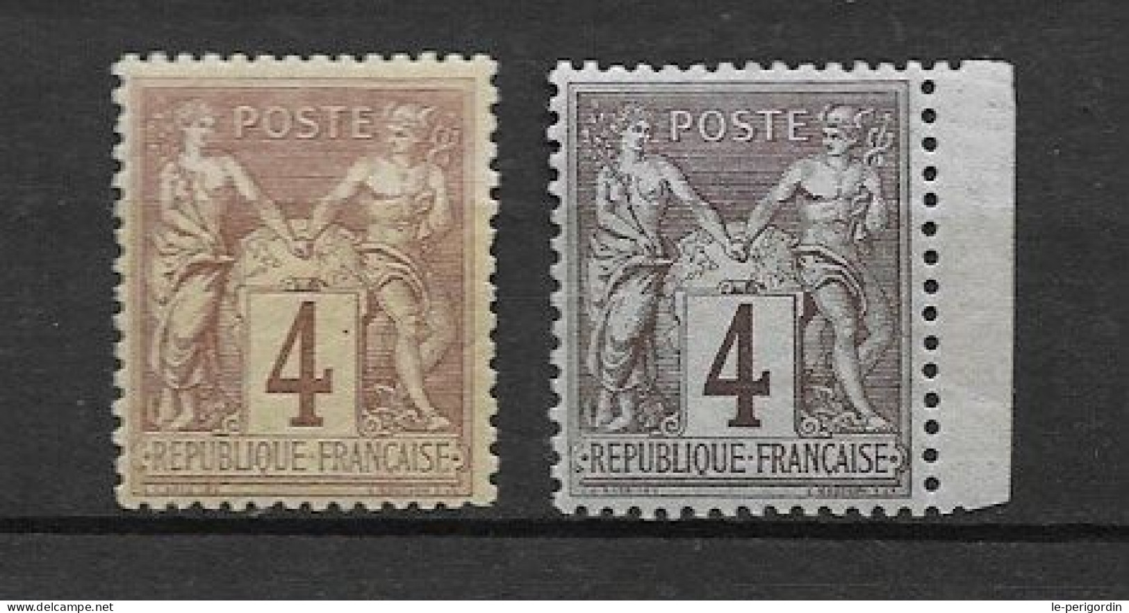 France  Nos 88+88b , Type 2 , Neufs , ** , Sans Charniere , Superbes . - 1876-1898 Sage (Type II)