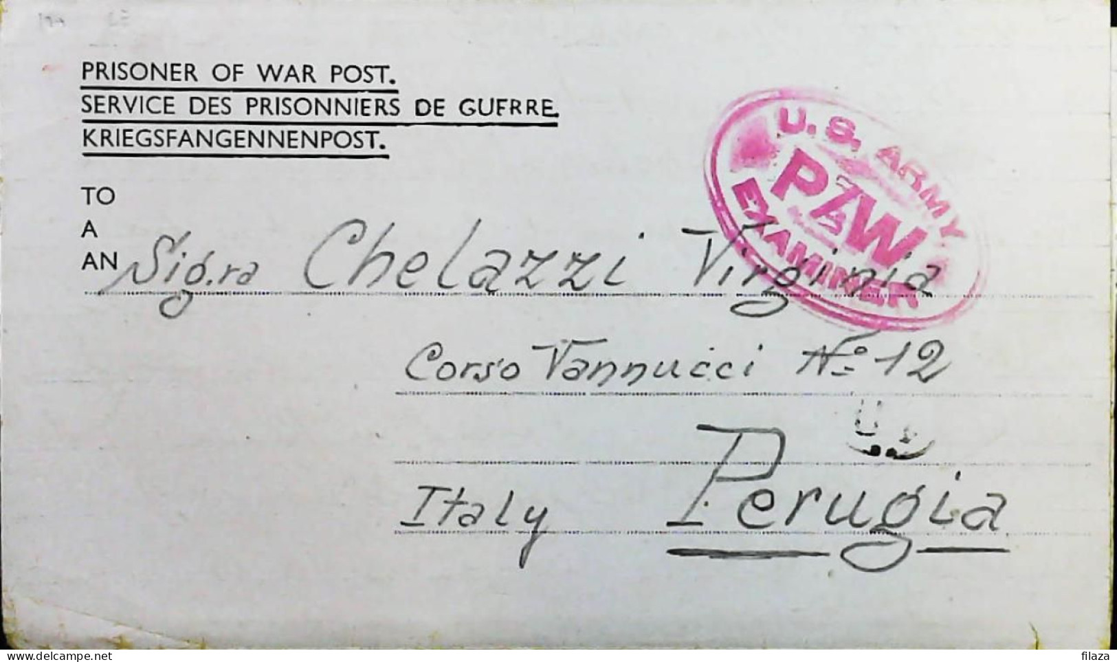 POW WW2 – WWII Italian Prisoner Of War In ALGERIA - Censorship Censure Geprüft  – S7762 - Military Mail (PM)