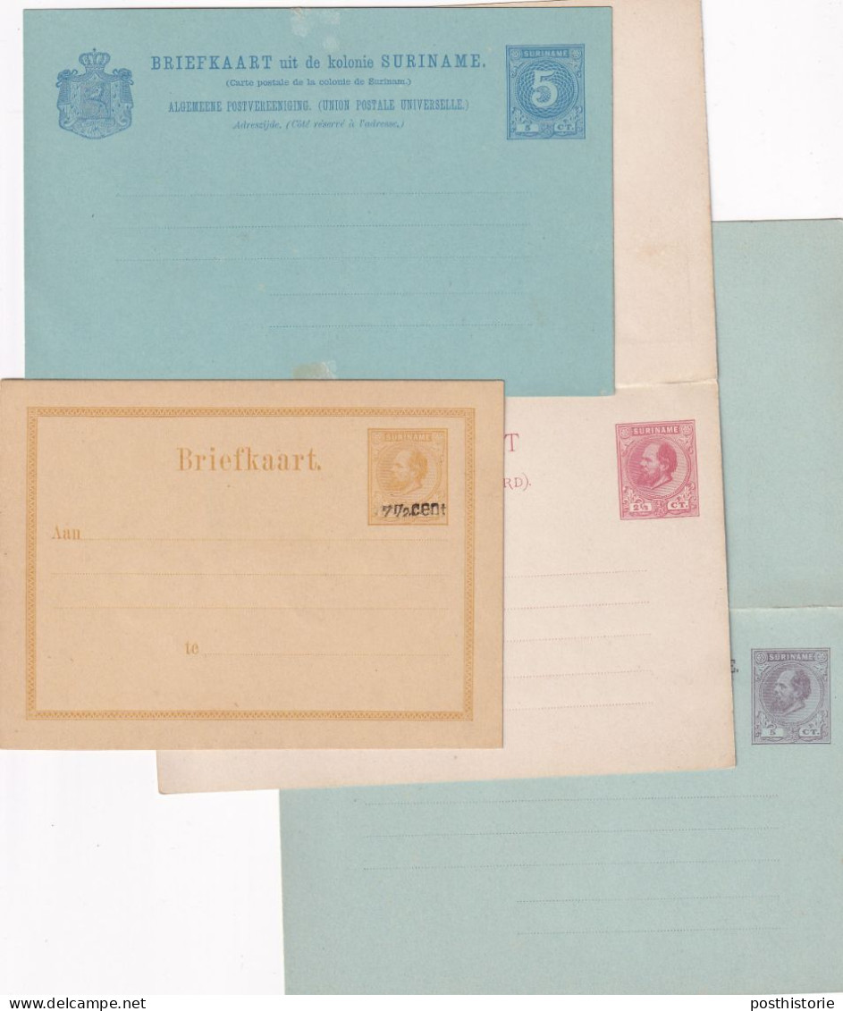 4 Verschillende Ongebruikte Briefkaarten Suriname - Material Postal