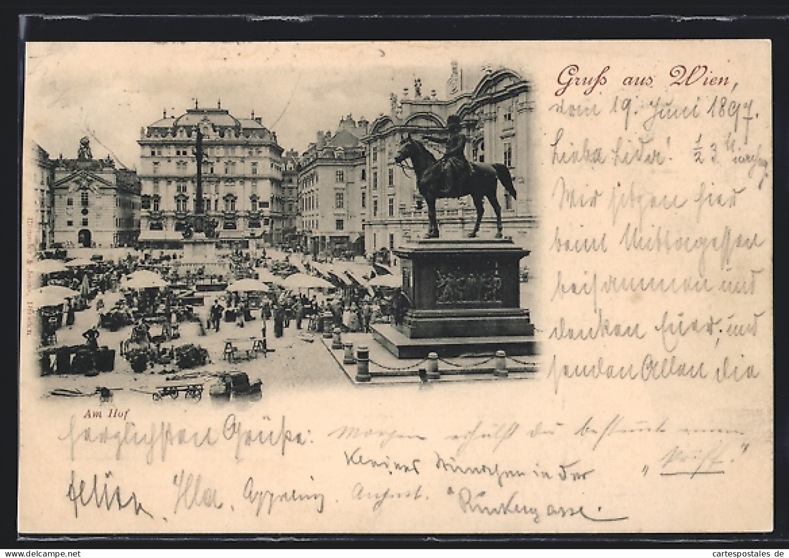 AK Wien, Am Hof Mit Markt Und Denkmal  - Other & Unclassified