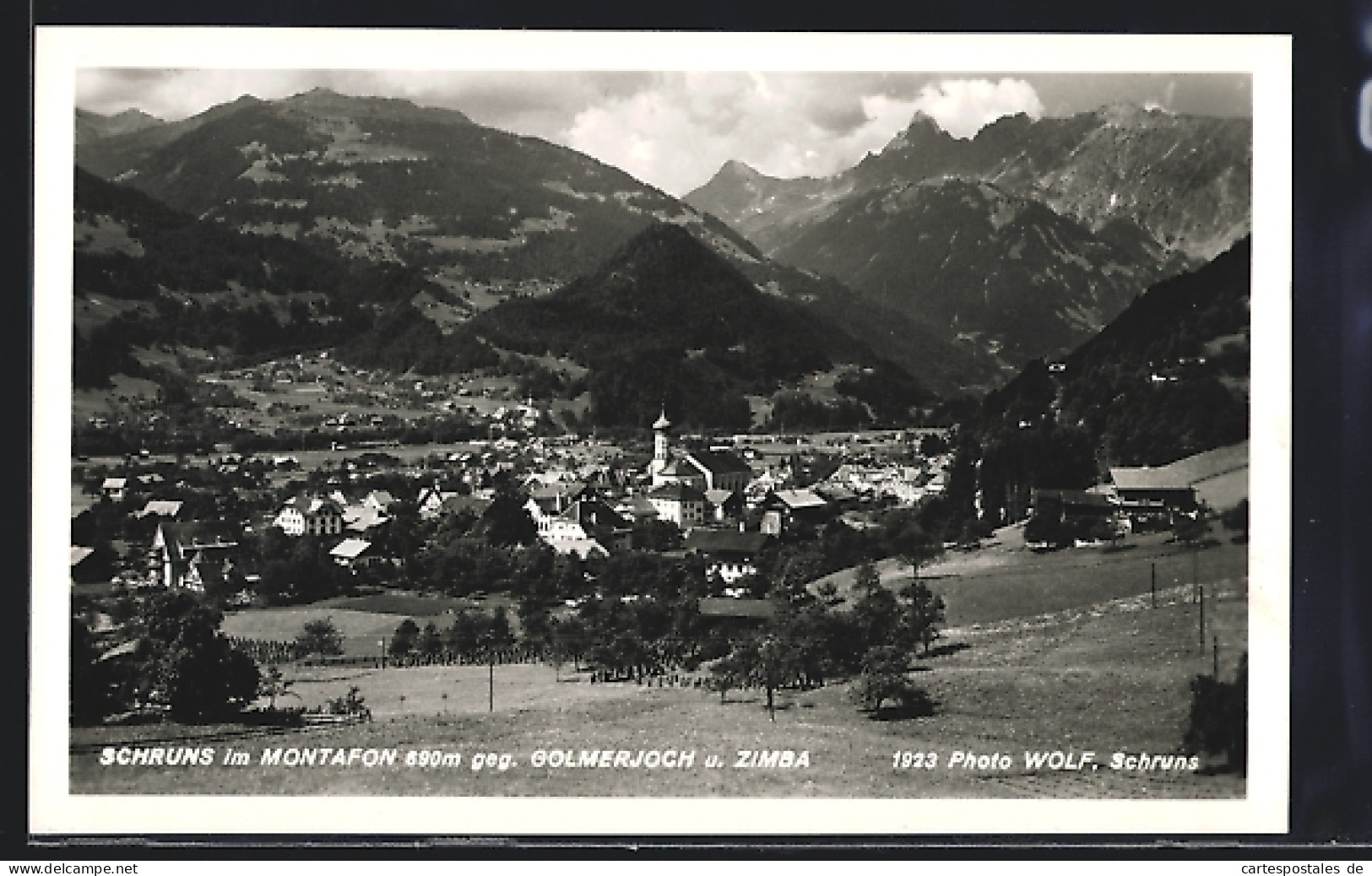 AK Schruns Im Montafon, Teilansicht Gegen Golmerjoch Und Zimba  - Autres & Non Classés