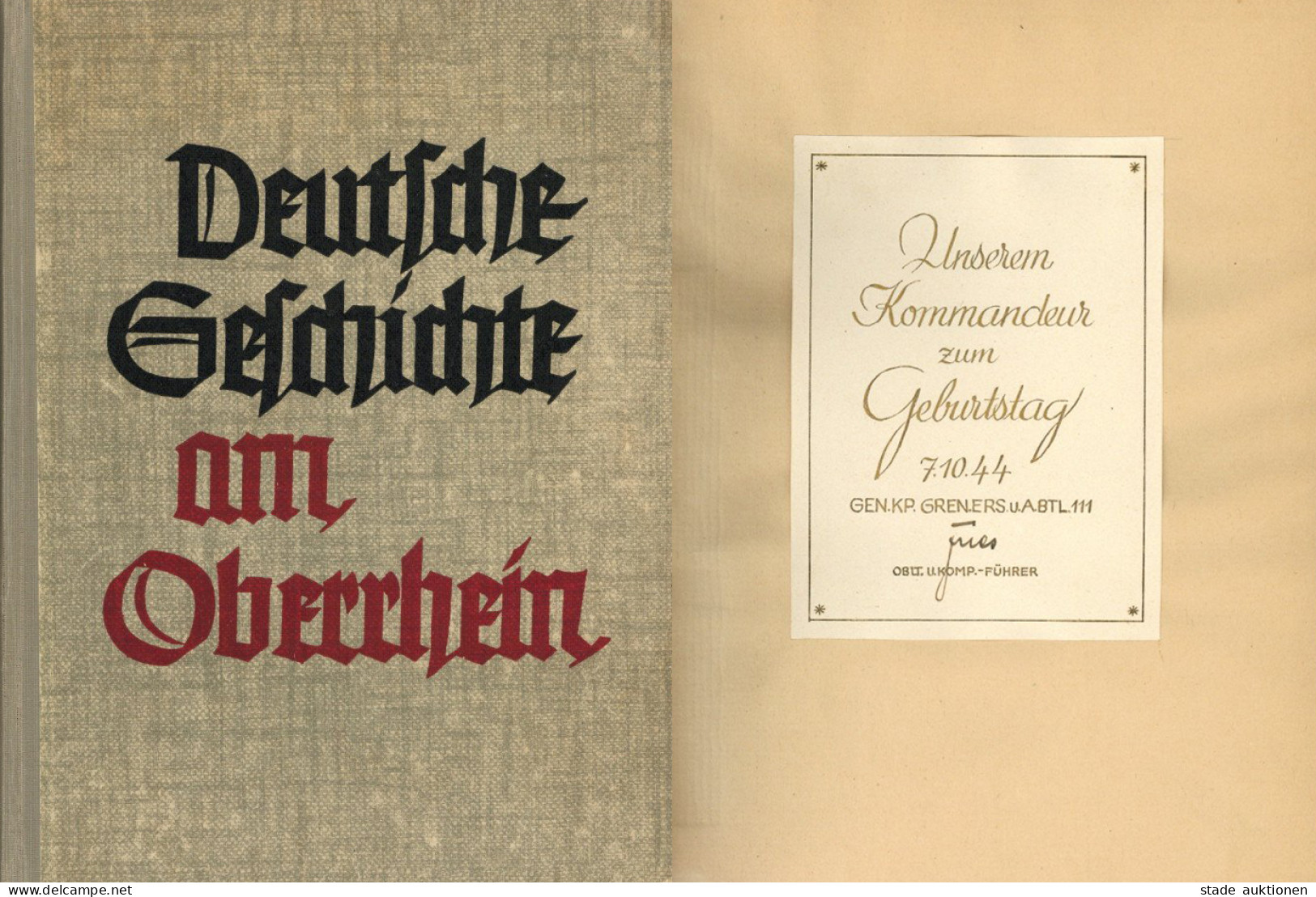 Buch WK II Deutsche Geschichte Am Oberrhein Von Rapp, Alfred 1937, Führer-Verlag Karlsruhe, Mit Original-Unterschrift Zu - War 1939-45