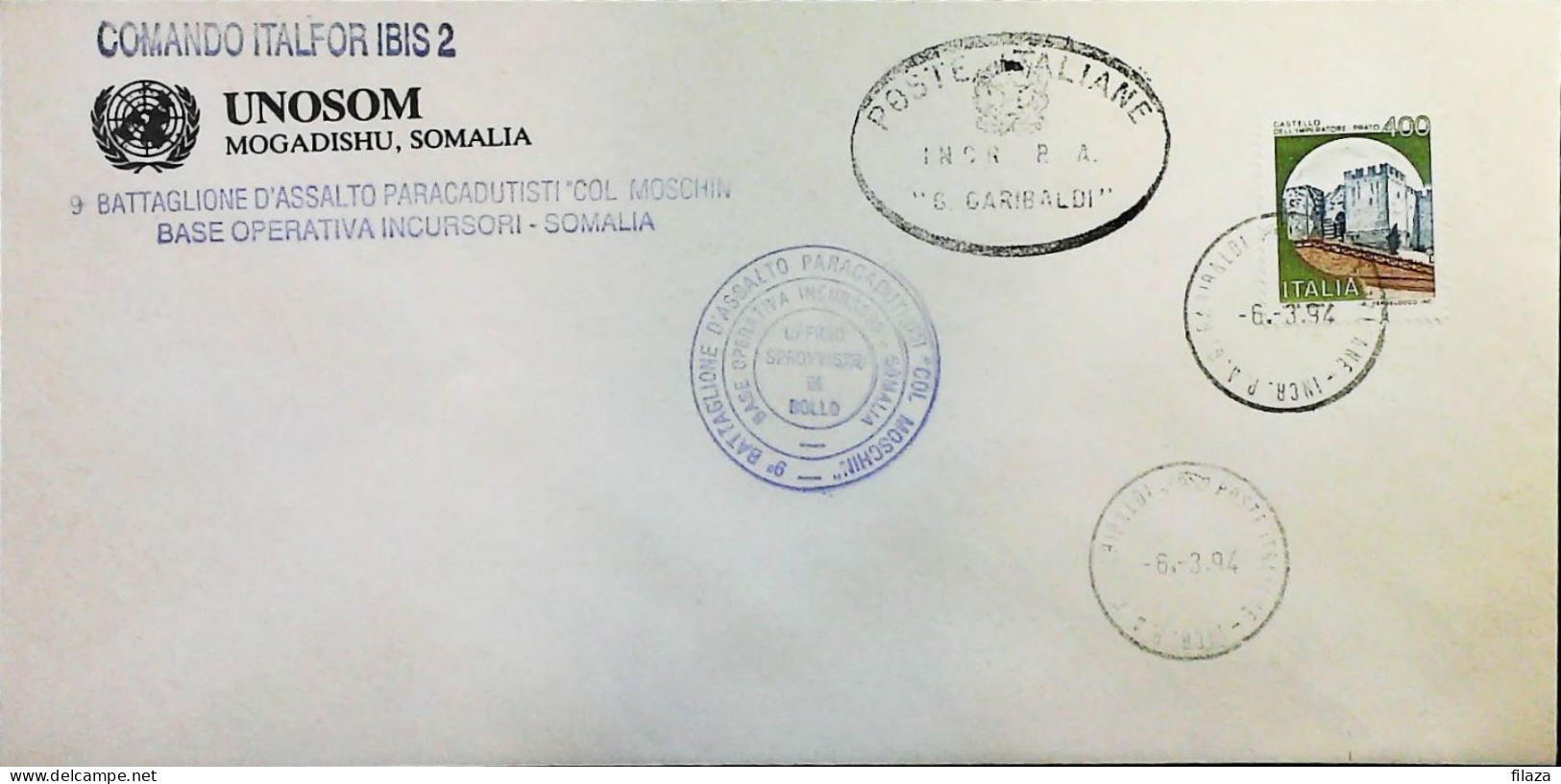 Italy - Military - Army Post Office In Somalia - ONU - ITALFOR - IBIS - Incrociatore Garibaldi  - S6667 - 1991-00: Marcofilia