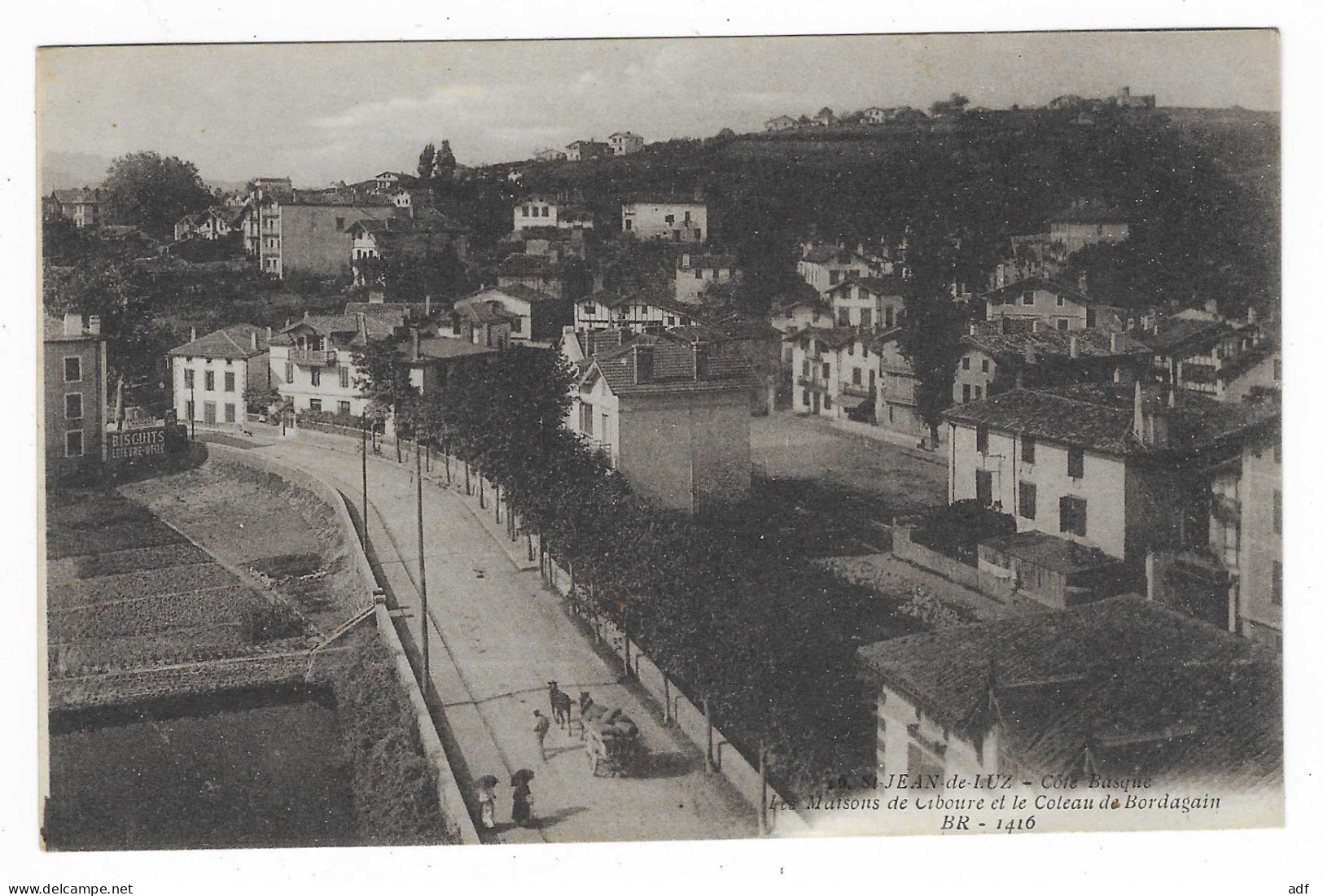 CPA ST SAINT JEAN DE LUZ, LES MAISONS DE CIBOURE ET LE COTEAU DE BORDAGAIN, PYRENEES ATLANTIQUES 64 - Saint Jean De Luz