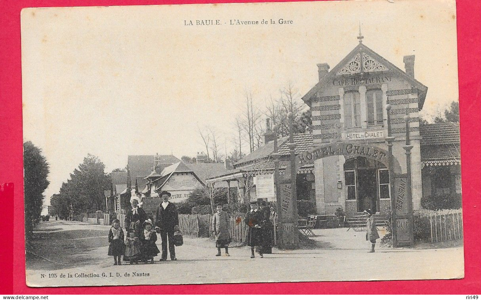 Cpa 44 LA BAULE  L'Avenue De La Gare, Animée, Hôtel Du Chalet Dos Simple ET VIERGE Collection G.I.D - La Baule-Escoublac