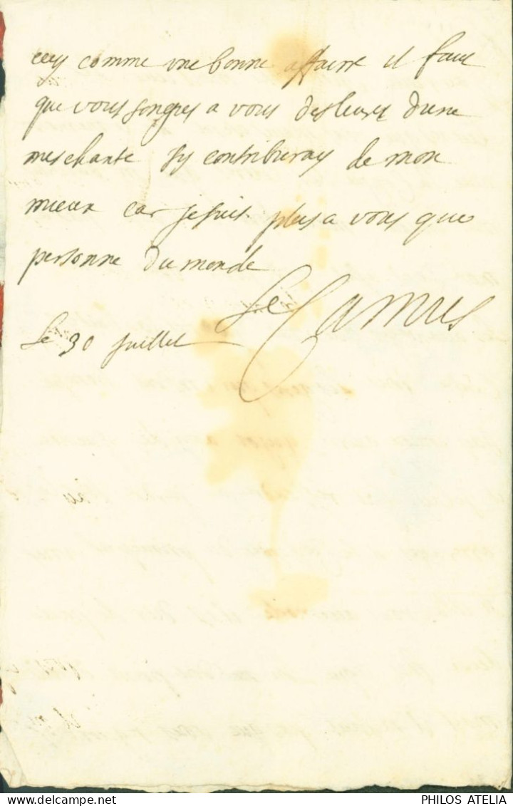 LAS Lettre Autographe Signature Fin 17e Signée Le Camus Au Chevalier De Rancé Capitaine Galère De Sa Majesté à Marseille - Politico E Militare