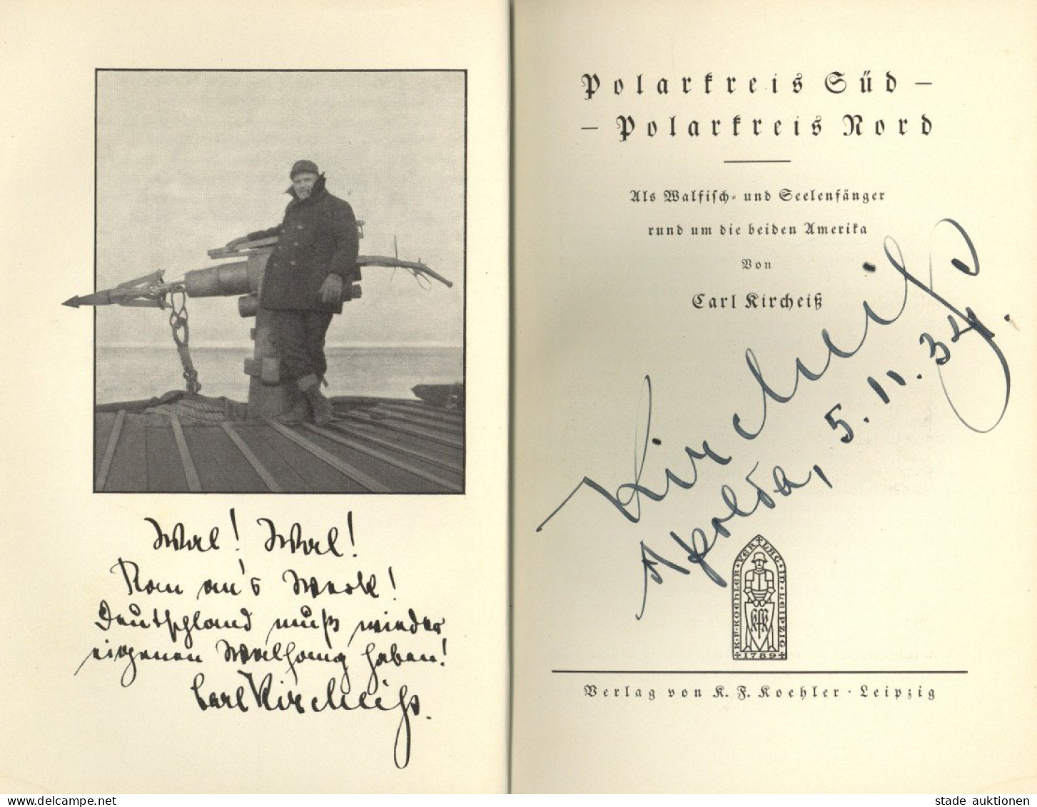 Buch WK II Polarkreis Süd Und Nord Von Kapitän Kircheiß 1933, Verlag Koehler Leipzi, 298 S. II - Guerra 1939-45