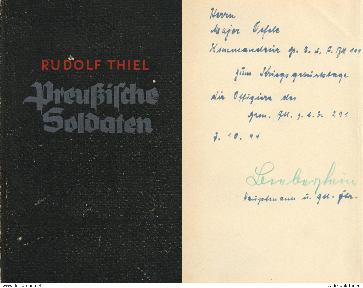 Buch WK II Preussische Soldaten Von Thiel, Rudolf 1942, Verlag Neff Berlin Mit Widmung Und Original-Unterschrift, 494 S. - War 1939-45