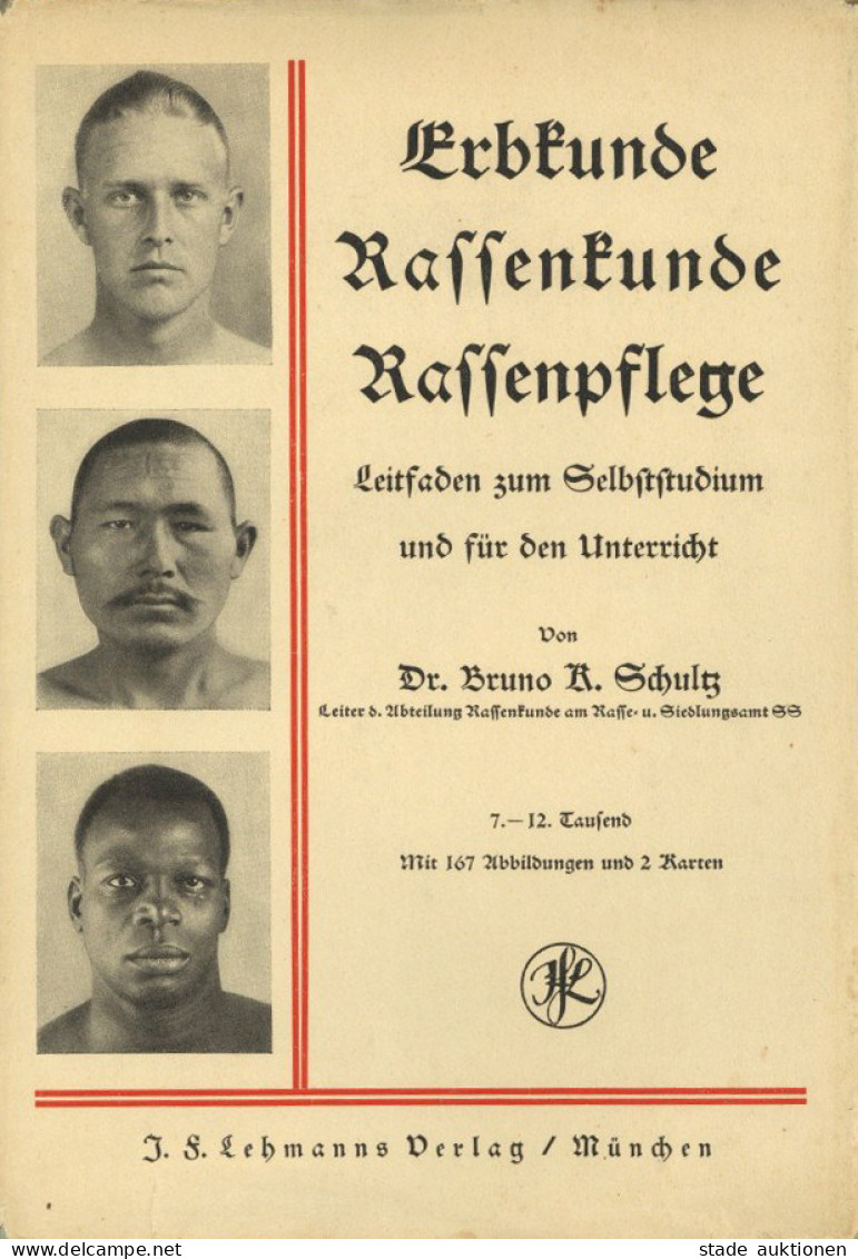 Buch WK II Erbkunde, Rassenkunde, Rassenpflege Ein Leitfaden Zum Selbststudium Und Für Den Unterricht Von Schultz, Bruno - Guerra 1939-45